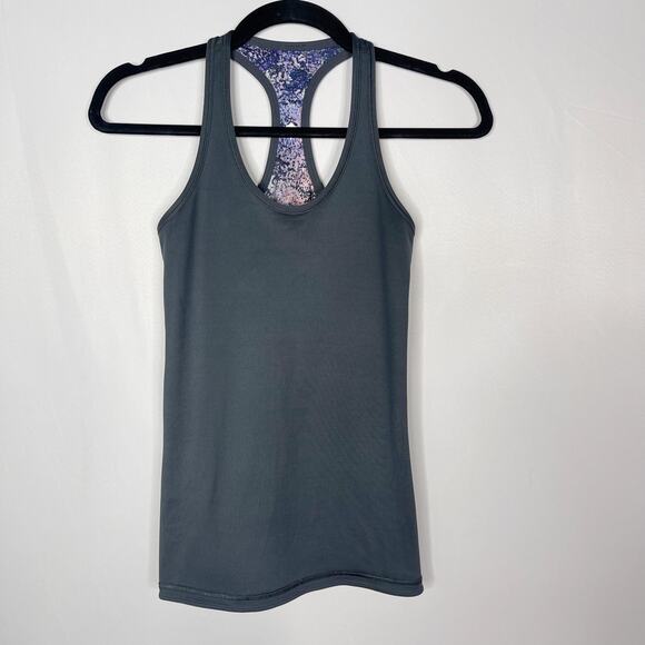 Ivivva by Lululemon Girls 12 Purple Gray Reversible Racerback Tank Top Galaxy - Picture 7 of 10